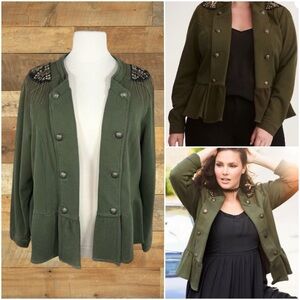 Torrid Olive Green Military sweatshirt Jacket